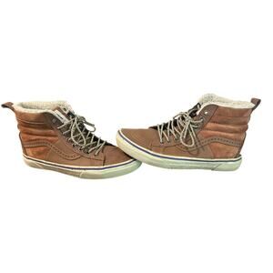 Vans Hana Beaman Sk8-Hi MTE Brown Leather Fur Shoes Women's 9.5 - Men's 8